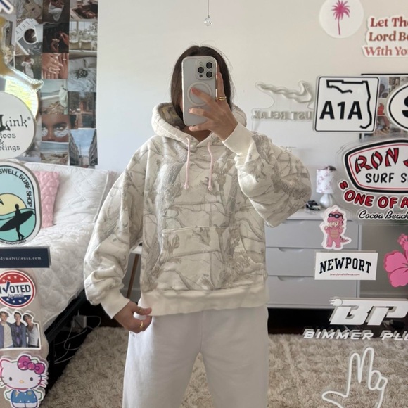 white and grey dairy boy camo woodland hoodie - Picture 3 of 8